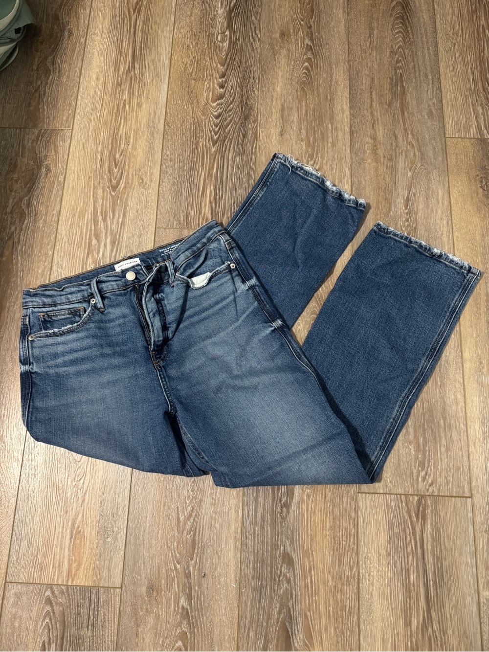 Good American Straight Leg Jeans - Dark Blue Wash